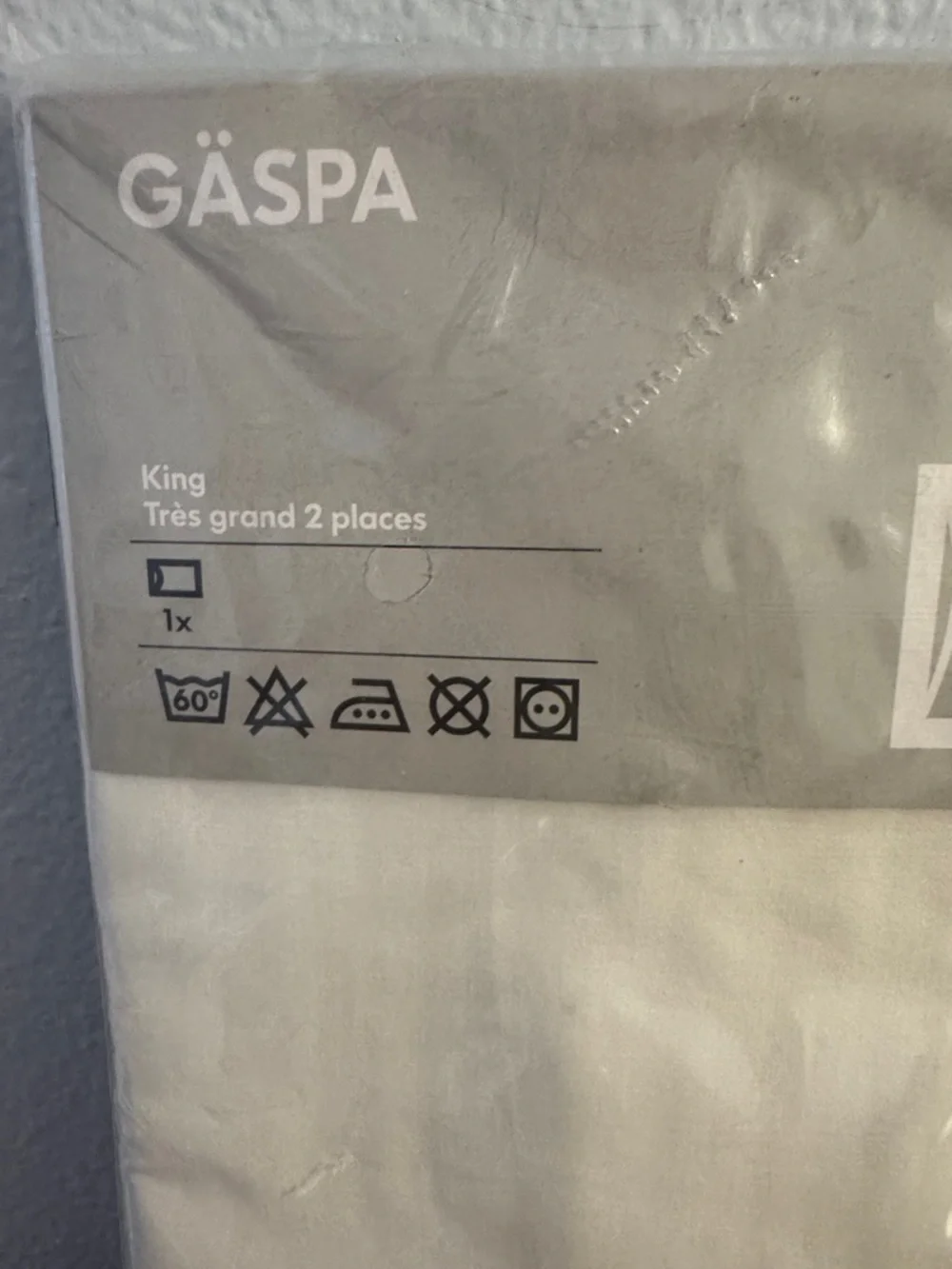 NIP IKEA GÄSPA King Pillowcase White 20” x 36”
